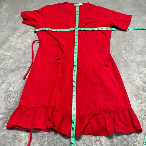 The Lady and The Sailor Wrap Dress XS Small 1 Red Ruffle Classic Lightweight - Picture 7 of 8